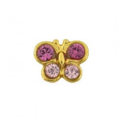 Studex 9ct Yellow Gold Butterfly Rose/Light Rose ear Piercing