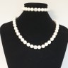 Faux White Pearl Necklace & Bracelet Set