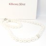 Faux White Pearl Necklace & Bracelet Set