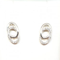 Sterling SIlver with Clear Cubic Zirconia Earring