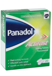 PANADOL ACTIFAST 500mg TABLETS PARACETAMOL 20