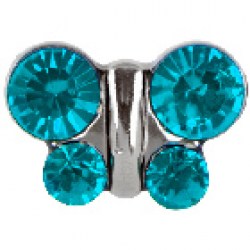 STUDEX S2012WSTX Stainless Steel December Blue Zircon Butterfly 