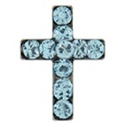 Studex S3603WSTX Stainless Steel Cross Aquamarine 