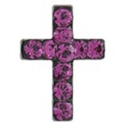 STUDEX S3623WSTX Stainless Steel Cross Fuchsia 