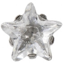 STUDEX Stainless Steel Tiffany 5mm C/Z Star Cut EARRINGS