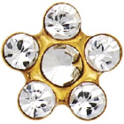 STUDEX S6004STX Gold Plated Daisy April Crystal 
