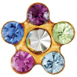 STUDEX S6213STX Gold Plated Daisy Rainbow 