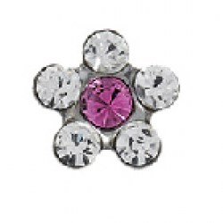 STUDEX S6410WSTX Stainless Steel Daisy Crystal Rose 