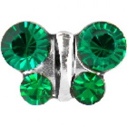 STUDEX Stainless Steel May Emerald Butterfly EARRINGS