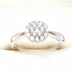 Sterling silver ring with clear colour cubic zirconia stones
