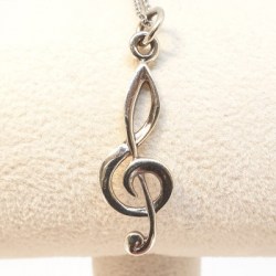 Sterling Silver Music Note Pendant 