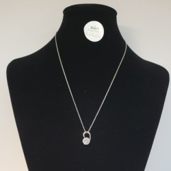 Sterling Silver Necklace With Clear Colour Cubic Zirconia Stone