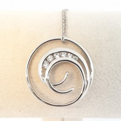 Elegant Kilkenny Sterling Silver Circle Necklace with Cubic Zirconia Stones