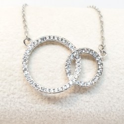 Kilkenny sterling silver Loops pendant with clear coloured cubic zirconia stones.