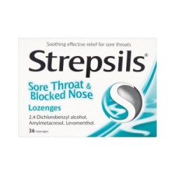 Strepsils Sore Throat and Blocked Nose 24 Lozenges